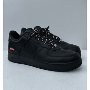 Nike Air Force 1 Low Black Supreme Men's Size 12 Sneakers CU9225 001 Black